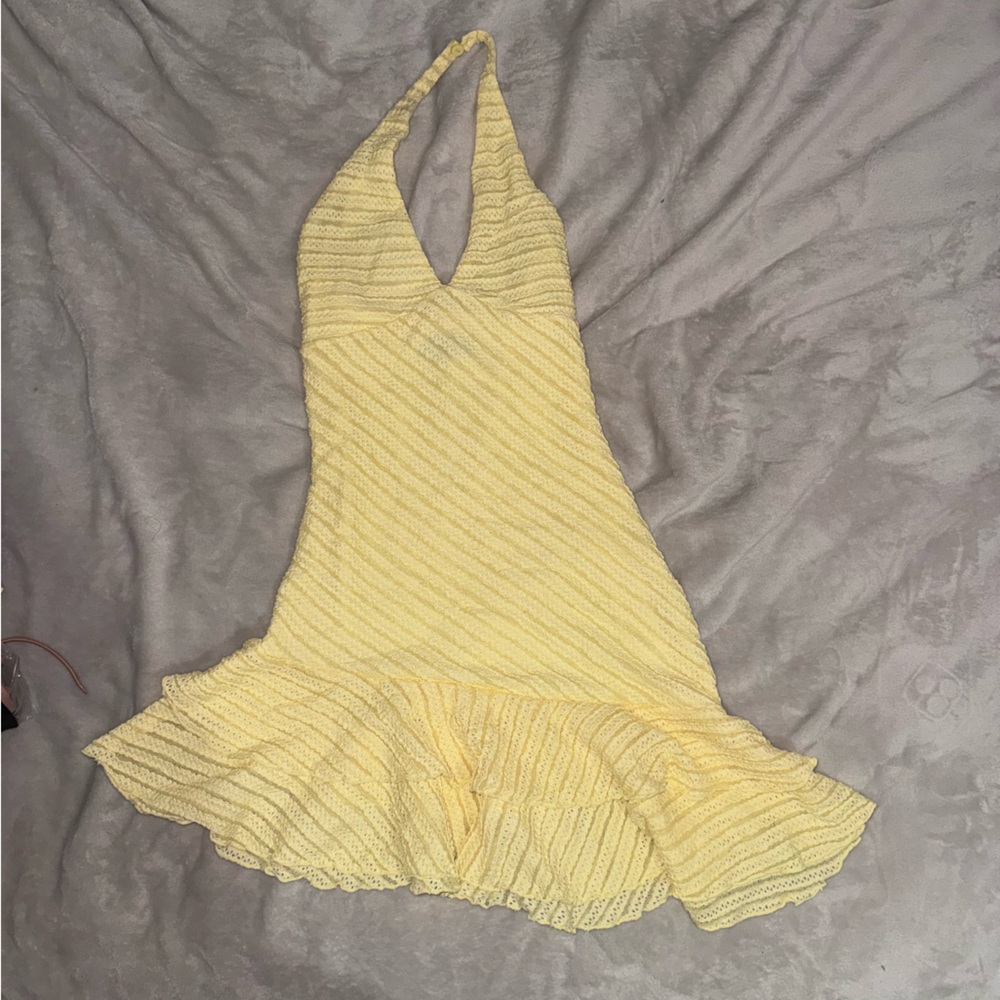 White Fox Boutique Yellow Halter Bodysuit